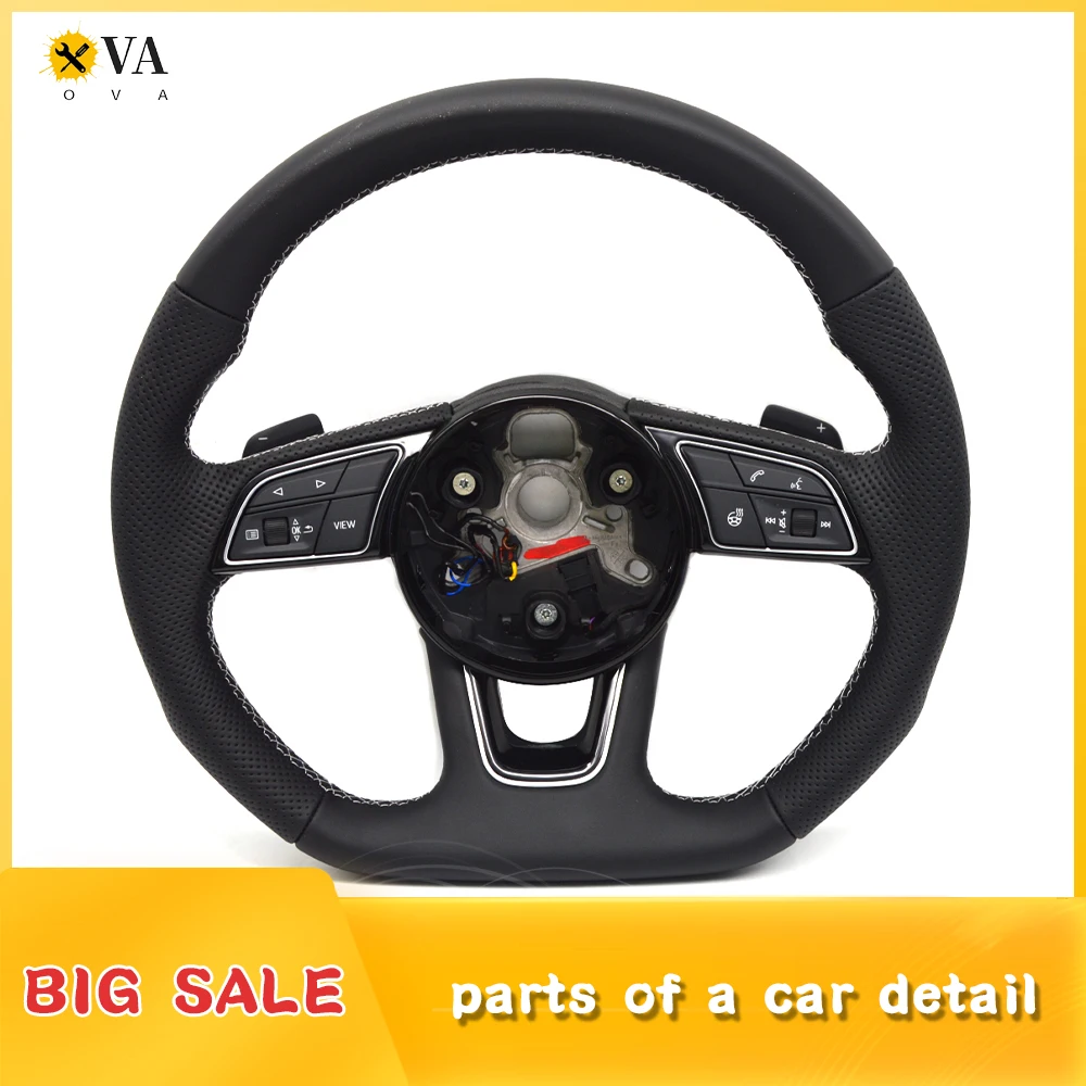 

Fully perforated leather steering wheel with heating, suitable for Audi A4 B9 RS3 RS4 RS5 A3 A5 S3 S4 S52017 to 2021