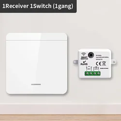 Wireless Smart Wall Panel with Remote Control - LED Light Switch System (1Receiver 1Switch)