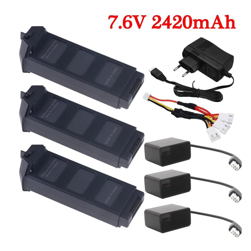 

Upgrade 7.6V LiPo Battery For MJX R/C Bugs 5W B5W 4K RC Quadcopter Spare Parts 7.6v 2420mAH Drone Battery For X5 Pro