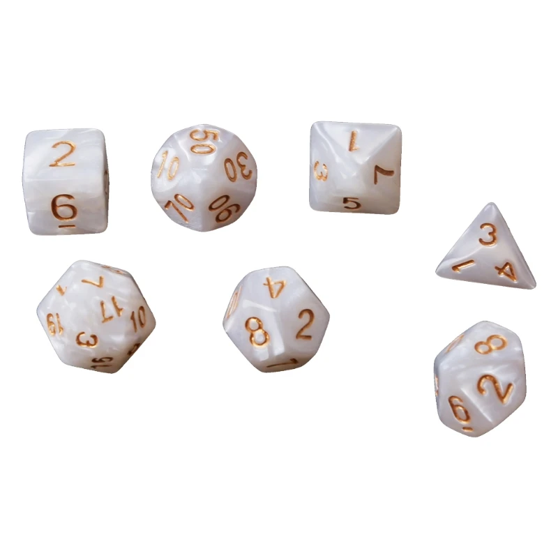 

7 черносторонних кубиков D4 D6 D8 D10 D12 D20, набор ролевых поли-игр
