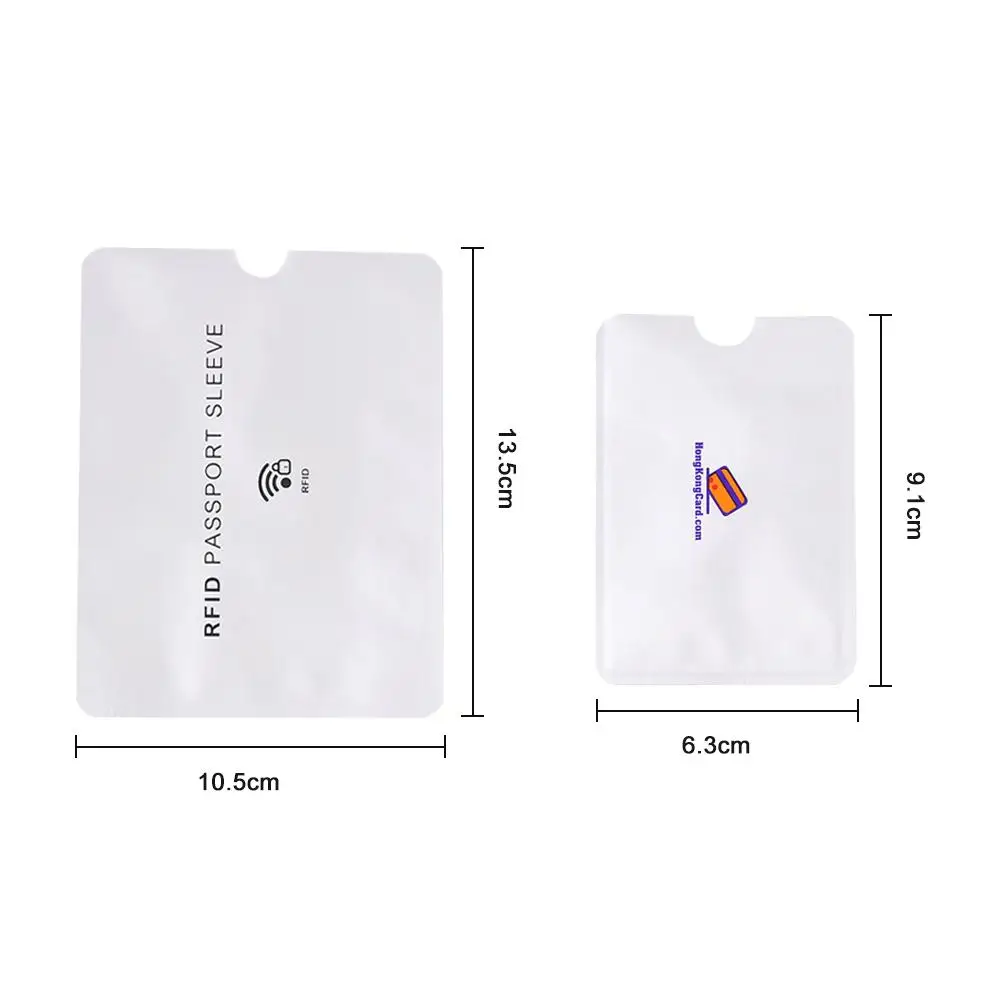 5Pcs Anti-Theft Card Holder Aluminum Foil RFID Case Anti-degaussing Card Holder Protection Bank Card Set Shielding Bag NFC