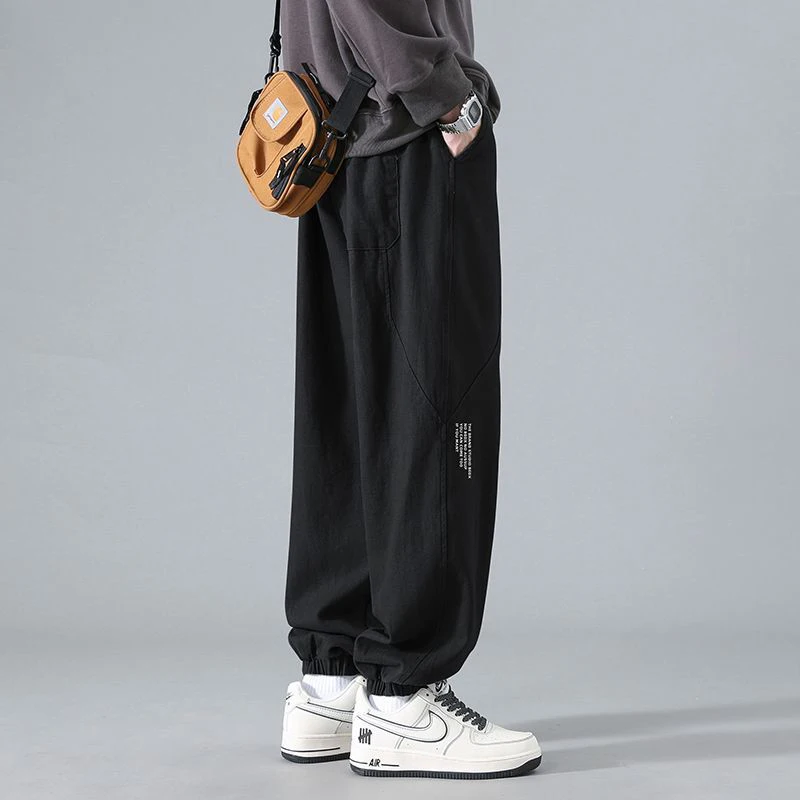 Spring Autumn Oversized Elastic Waist Loose Casual Letter Printing Pants Hombre Fashion All-match Sweatpants Men Sporty Trousers