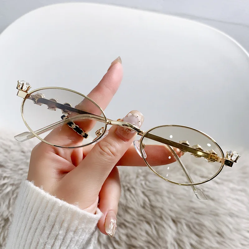 Clear Cute Circle Sunglasses New Fashion Diamond Sunglasses Women