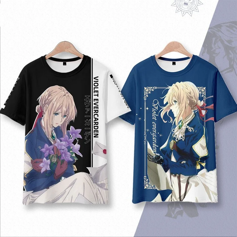 2024 Violet Evergarden Anime Short Sleeved Game Anime T