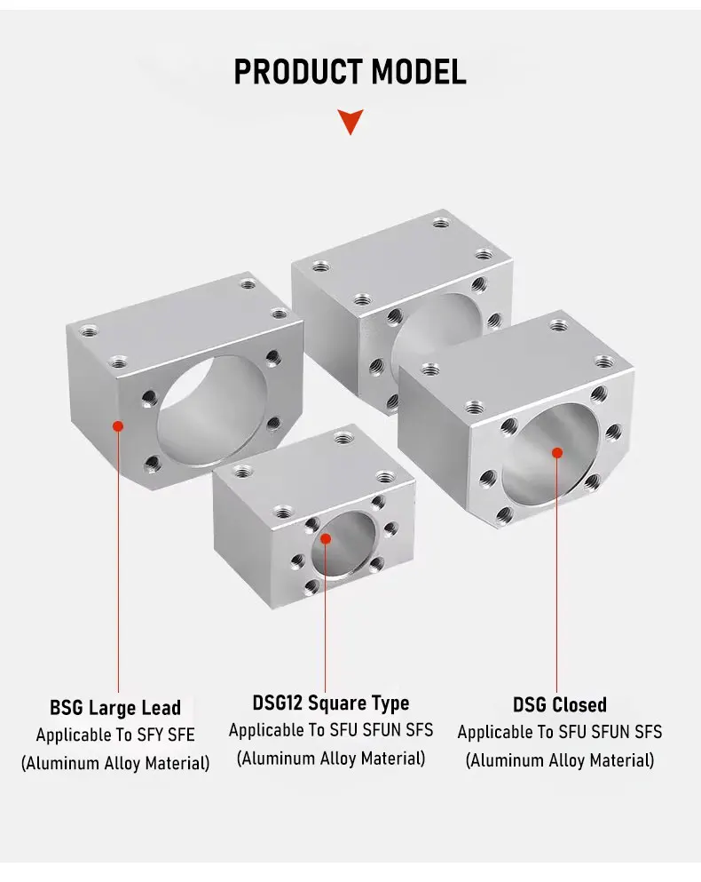 DSG12H/16H/20H/25H/32H/40H BSG1616/2020/2525/3232 Halterung CNC Teile Kugelumlaufspindel Mutter Gehäuse Passt Für SFU2005 /2004/2010 – Detail 4