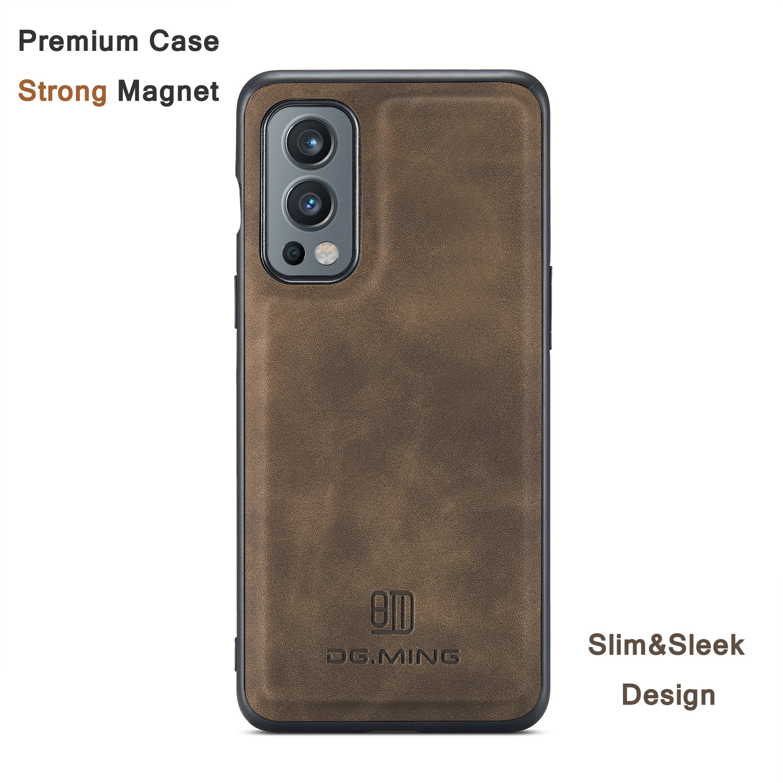 DG MING Strong Magnetic Retro Leather Phone Case Cover