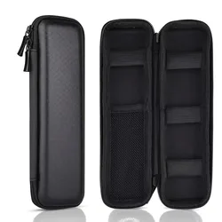 Sleek Black Hard Shell Stylus & Accessory Organizer with Mesh Compartment (1PC)