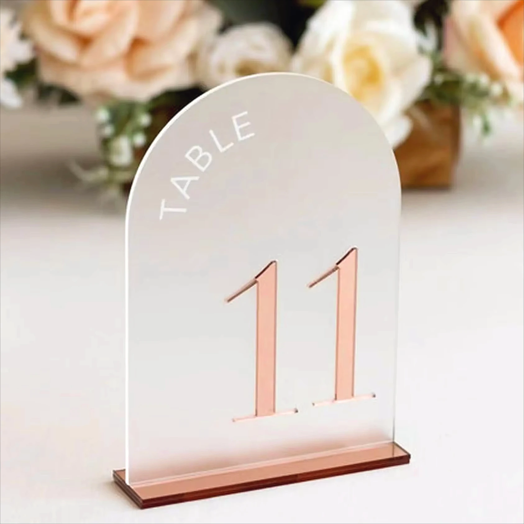 Frosted Arch Acrylic Table Numbers Table Signs Wedding Decor Wedding Signage Black Numbers Reception Decor