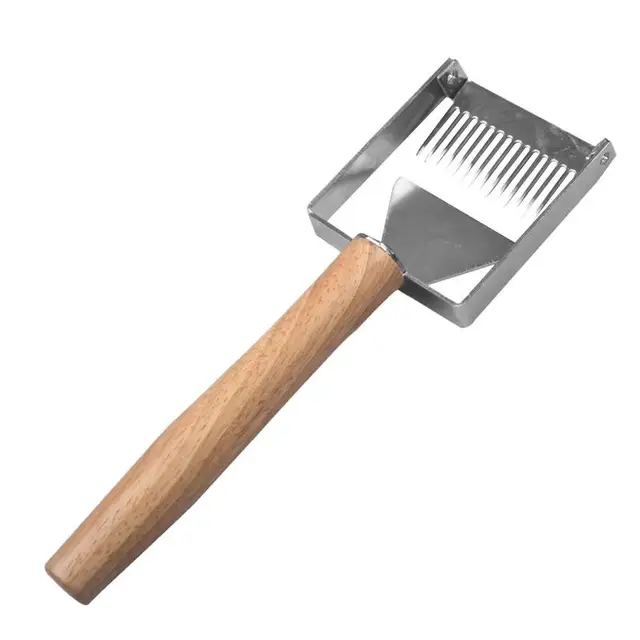 Mézes Villa Rozsdamentes Acél Méheszerékek Méhsejt Késsel Uncapper Méhész Tine Hive Scraper Tool Wooden - Image 2
