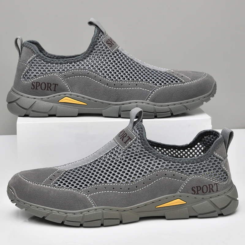 

2023 Casual Sneaker Men's Mesh Hollow Sports Vulcanized Shoes Summer Comfortable Outdoor Walking Shoes 38-45 Zapato Para Hombre