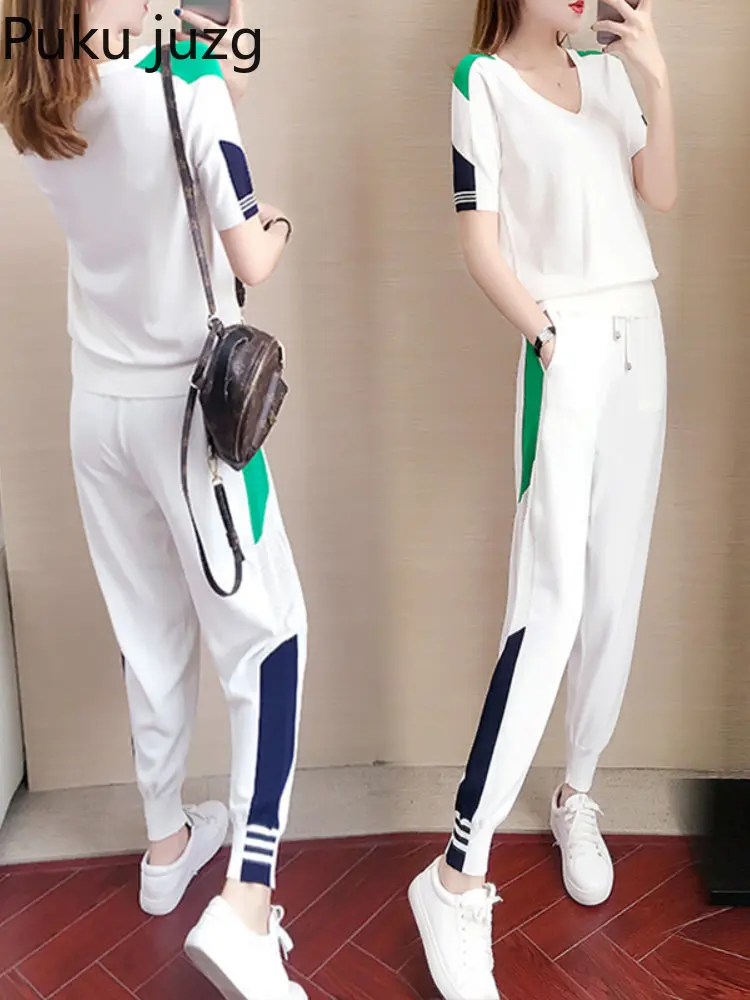 Jogging Suit Women Korean Version Loose Casual Suits Female Summer