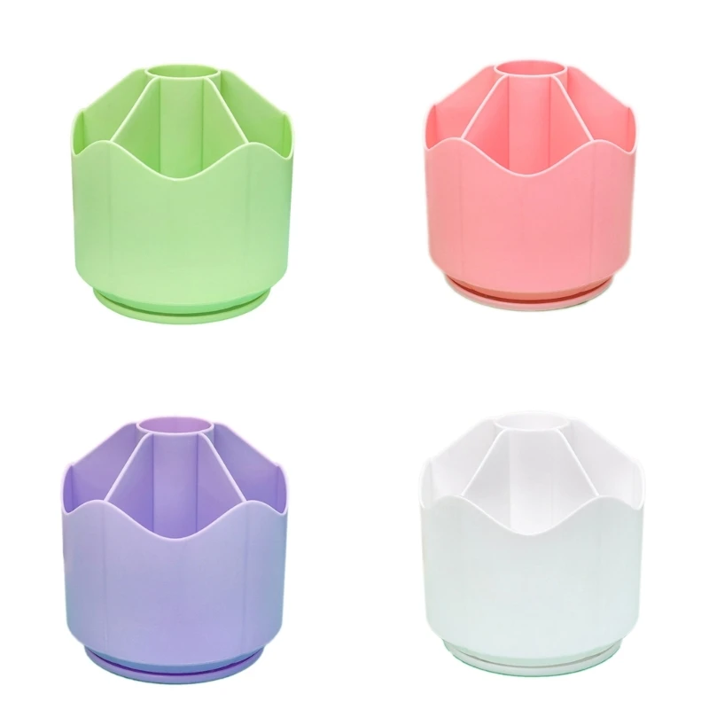 Cute Pencil Cup Pot 360 Degree Rotating Pen Holder Stationery Organizer