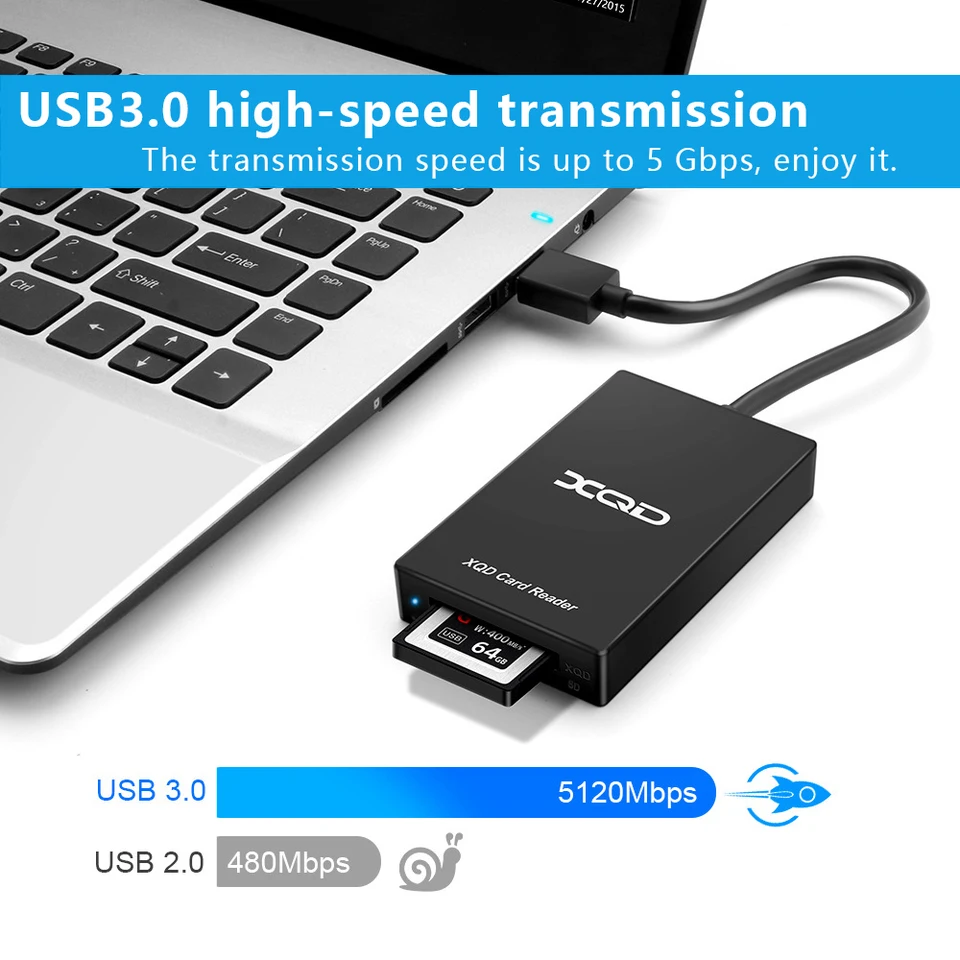 Lettore Di Schede XQD/SD 2 In 1 USB-C 3.0, 5 Gbps, Plug-and-Play, Compatibile Con Sony G/M, Lexar, Nikon, Per IPhone 15, PC, Mac, Android - 4