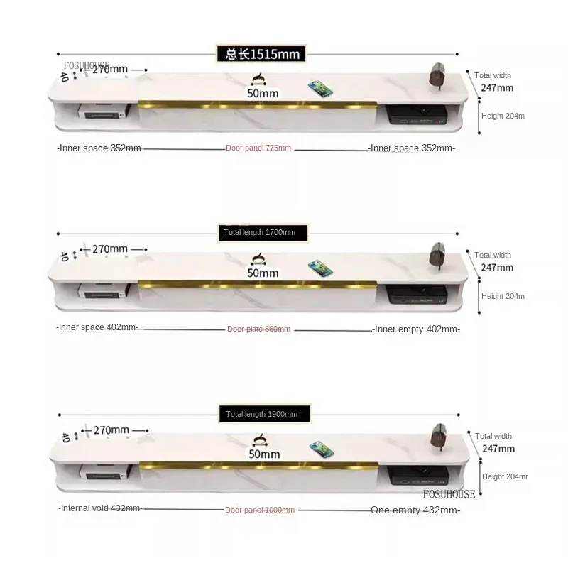 Description Picture 2 of itemModern Wooden TV Stands Nordic Home Furniture Creative Set-top Box Rack Simple Small Apartment Hanging Wall Mounted TV Cabinet B