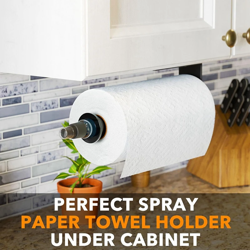 Paper Towel Holder With Spray Bottle Hanging Wall Mount Papertowels Roller for Kitchen And Bathroom paper towel holder