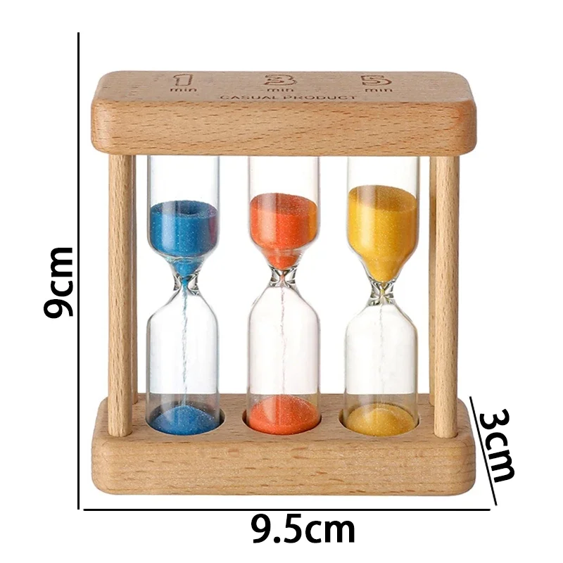 1/3/5 Minutes Modern Wooden Hourglass Sand Clock Mini Home Decoration Creative Timers Sandglass Kids Toothbrush Timer Timekeeper 6