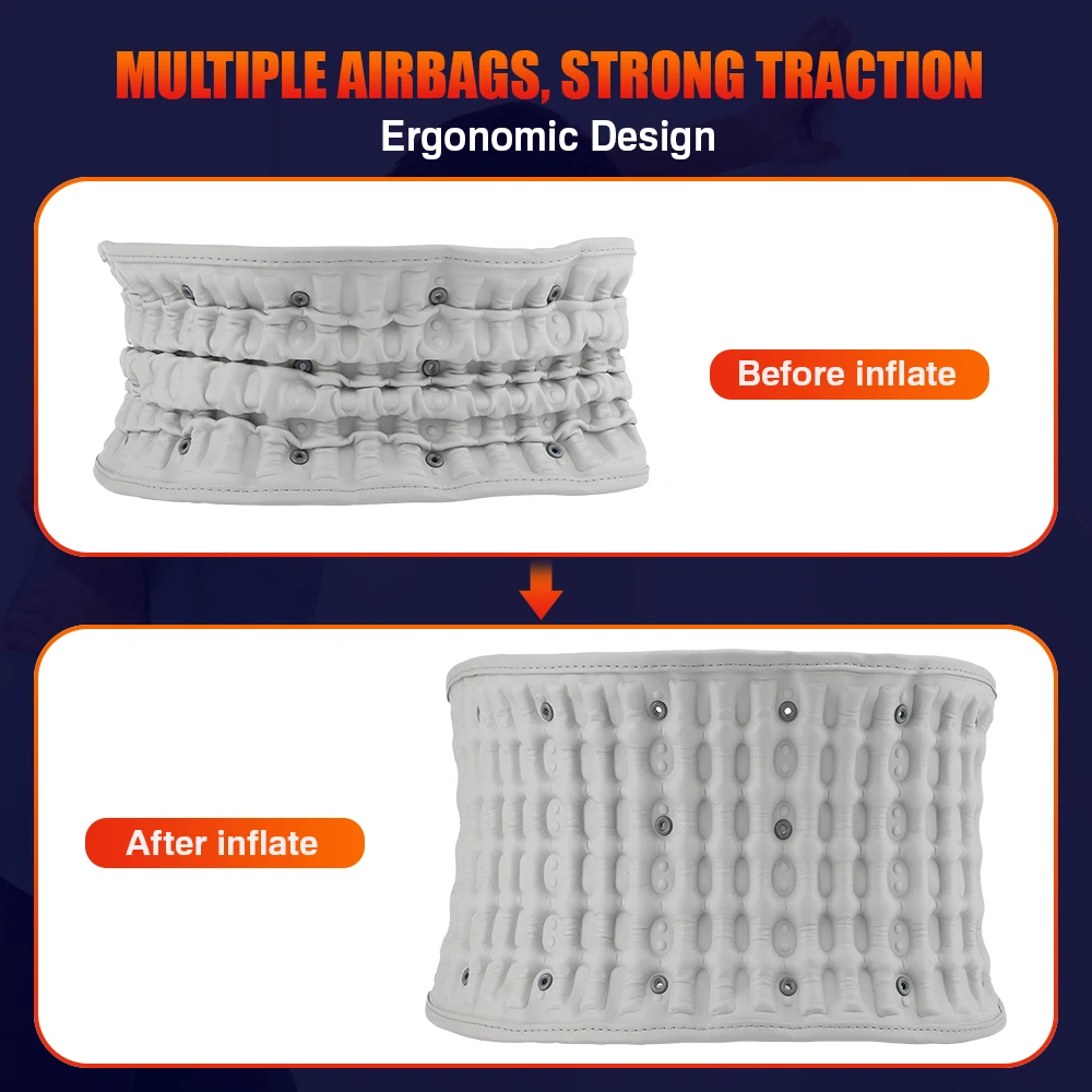 Back Heating Support Belt Airbag Heating Waist Brace Inflatable Vibration Massage Back Brace Belt Abdomen Warmer Lumbar Support