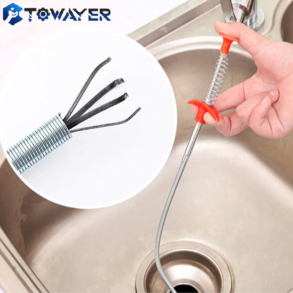 Hair Removal Plumbing Pipe Sewer Drains Snake Clogs Cleaning Tool Accessories 