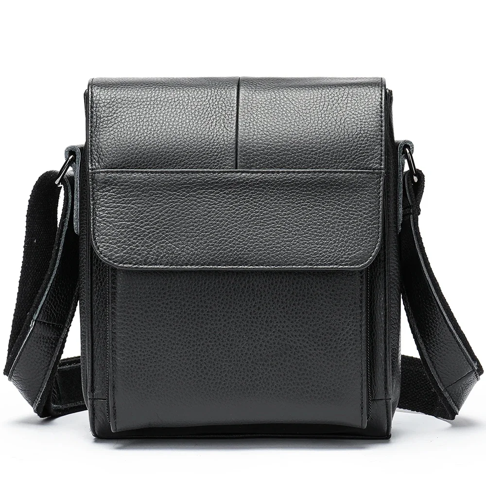 thumbnail image 1 of Bolso de cuero WESTAL para hombre, bolso de hombro informal, genuino, con solapa, envío directo, diseño de mensajero para hombre 7433, 1 of 5