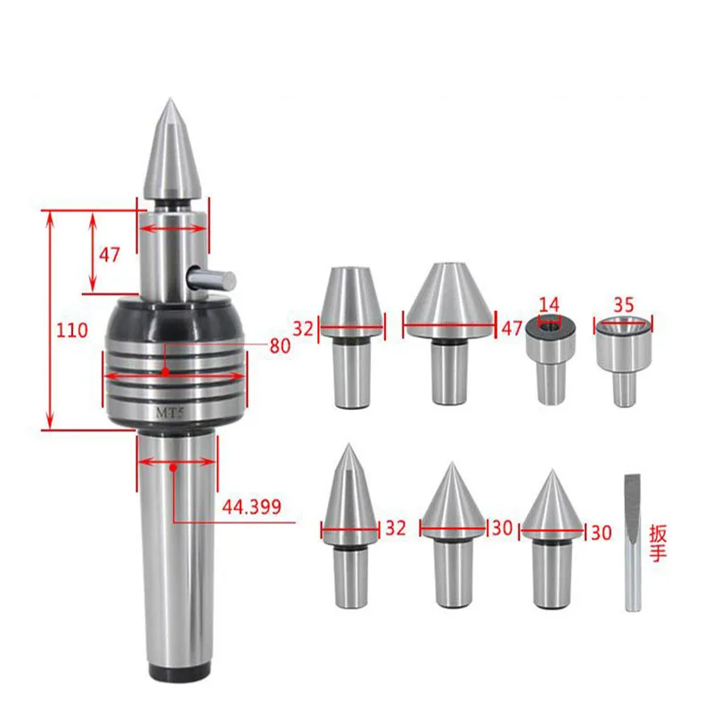 MT2 MT3 MT4 MT5 7Pcs Morse CNC Lathe Rotary Center Standard Double