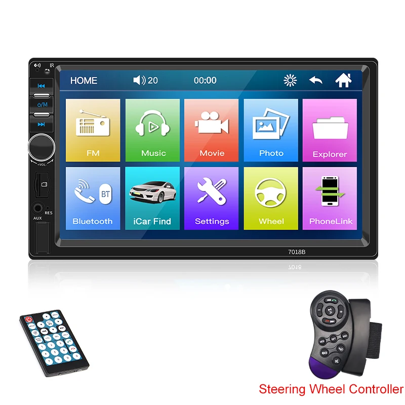 VECHTEL Autoradio, 1 Din met draadloze Carplay Android auto