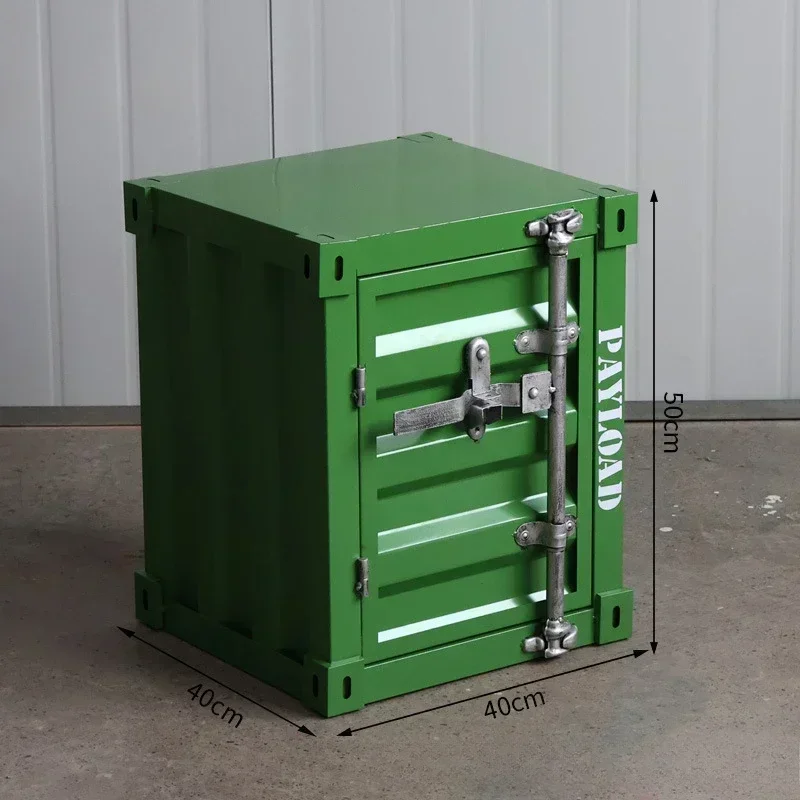 Industrial Style Metal Container Storage Cabinet for Bedroom Coffee Shop Bedside Table with Window Decor Exhibit Furniture plastic storage cabinet wooden storage cabinet