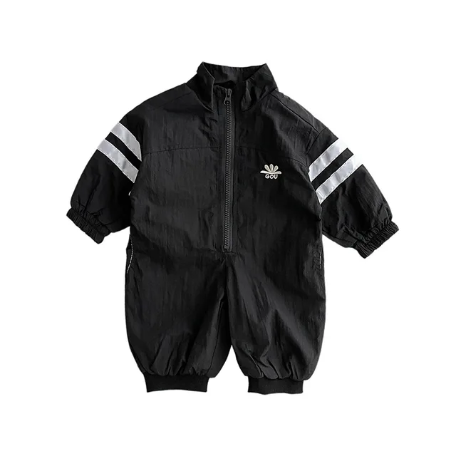 Vêtements de sport rayés pour bébés garçons de 0 à 3 ans, avec fermeture éclair, pour sortie, printemps, automne 1