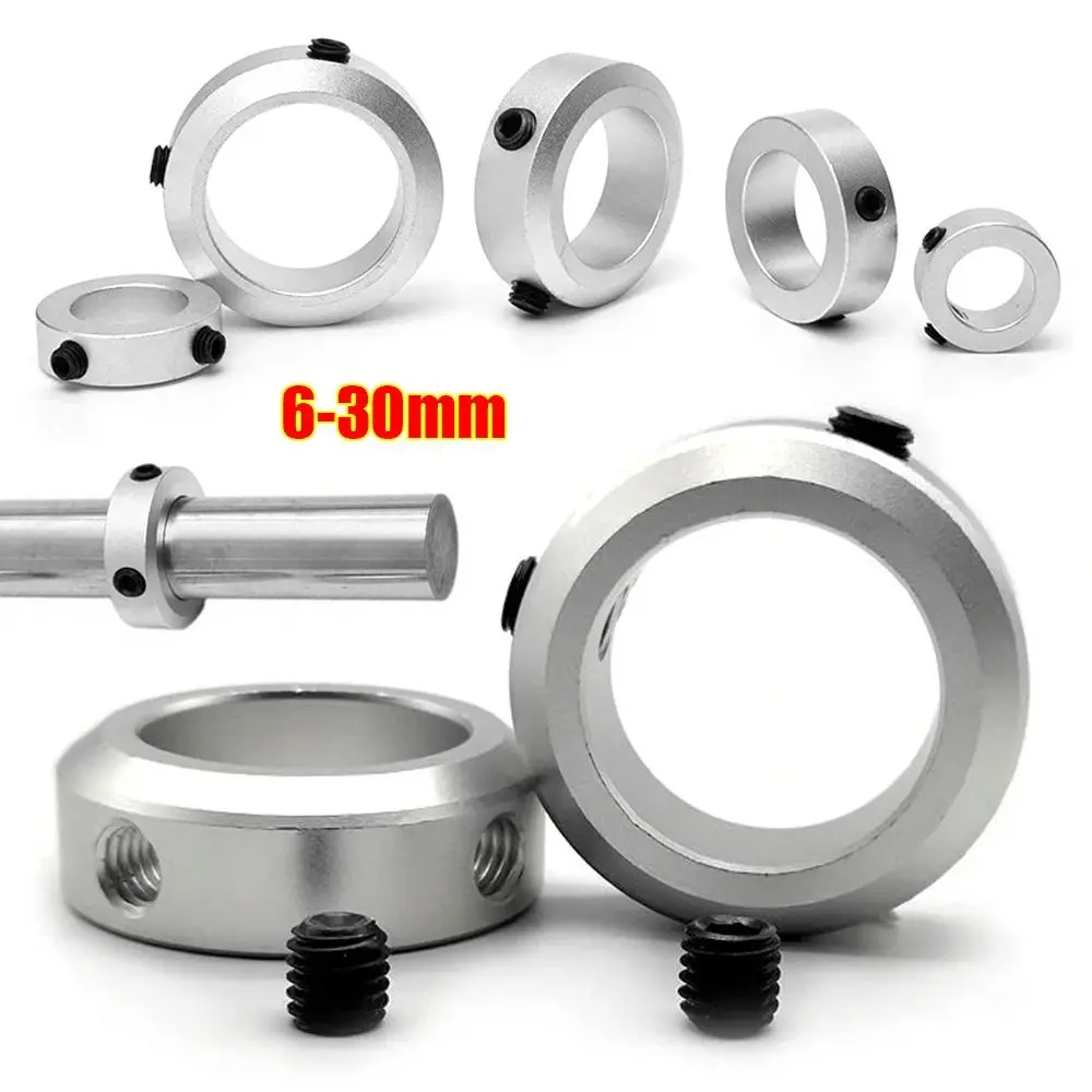 1 Pcs Durable Aluminum Alloy Fixed Locking Limit Ring Stop Screw Type 6-30mm Diameter Shaft Collar with Screws Retainer Locator