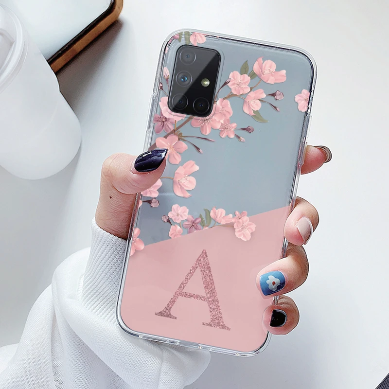 Luxurious Transparent Soft Slim Clear Bumper Case with A-Z Letters Back Cover
