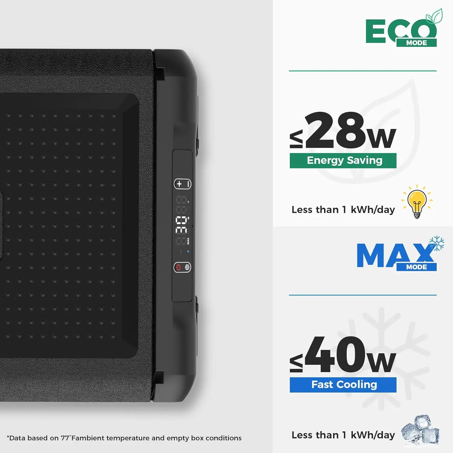 RF25 12V 27 Quart Portable Electric Cooler and Freezer for Cars with 12/24V DC Compatibility