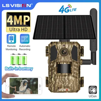 LS VISION Solar Hunting Trail Camera 14MP 4G SIM Card IP66 Waterproof 20M PIR Motion Detection Wildlife Camera IR Night Vision 1