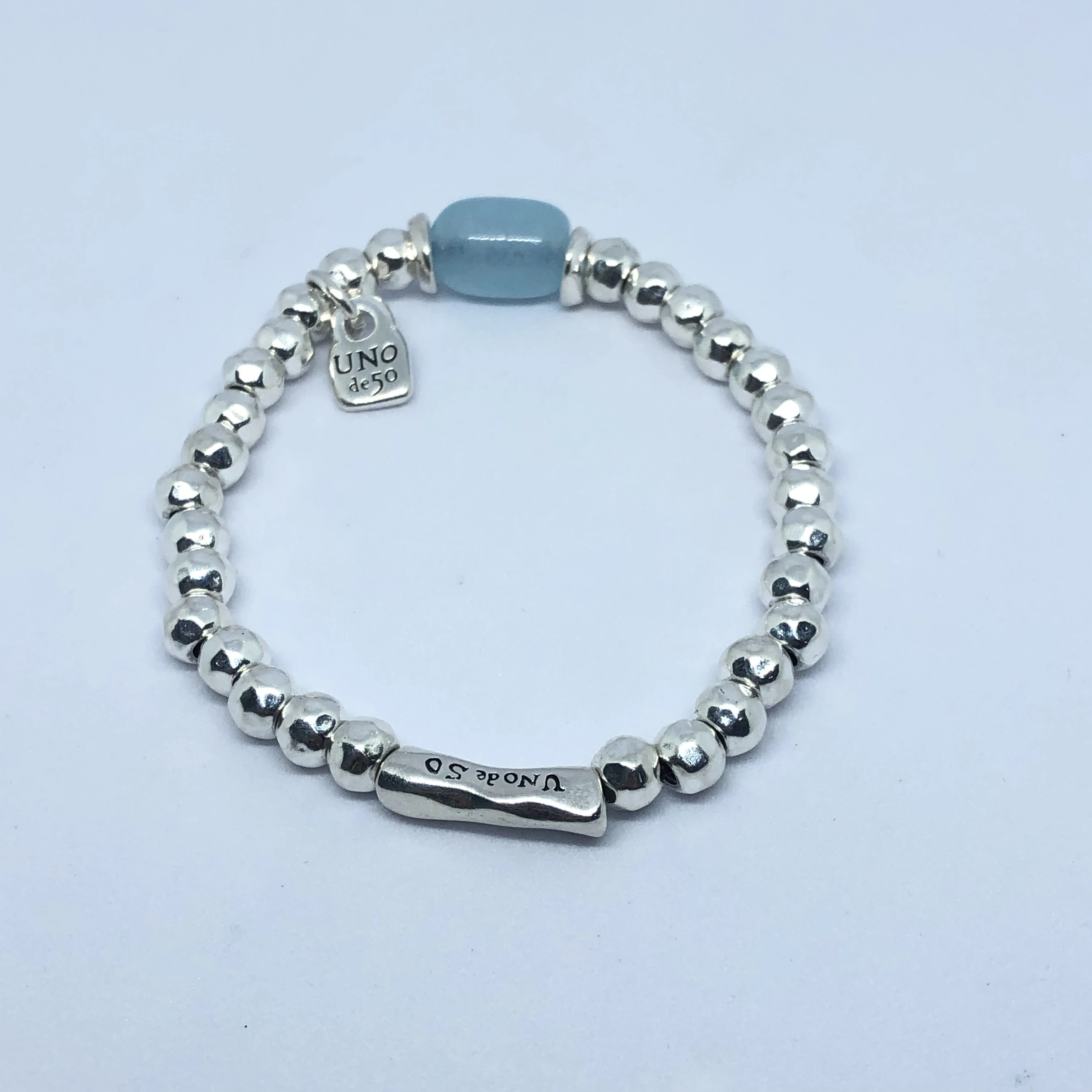 

Оригинальный новый испанский unode 50, серебряная металлическая цепочка, sea blue jewel, браслет на ногу, летняя пляжная мода, женские высококачественные подарки