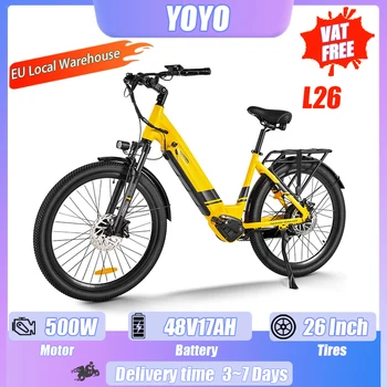 HANEVEAR L26 Bici Elettrica con Motore 750W, 48V17A, E-Bike 26" per Adulti, Uomini e Donne, Mountain Bike Elettrica con Freni Idraulici