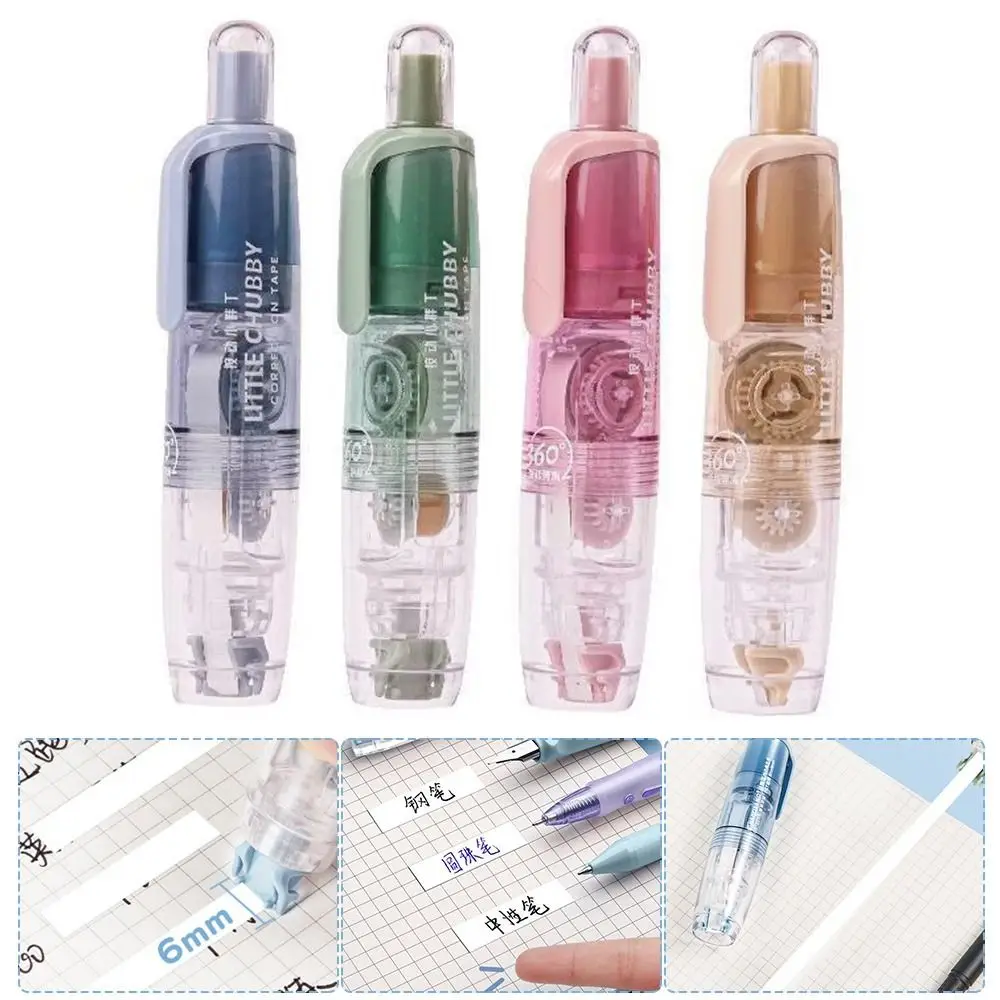 correction tape 360 Degree Rotation Head Press Replaceable Core Correction Tape Cute Pen Shape Corrector Students Altered Tools
