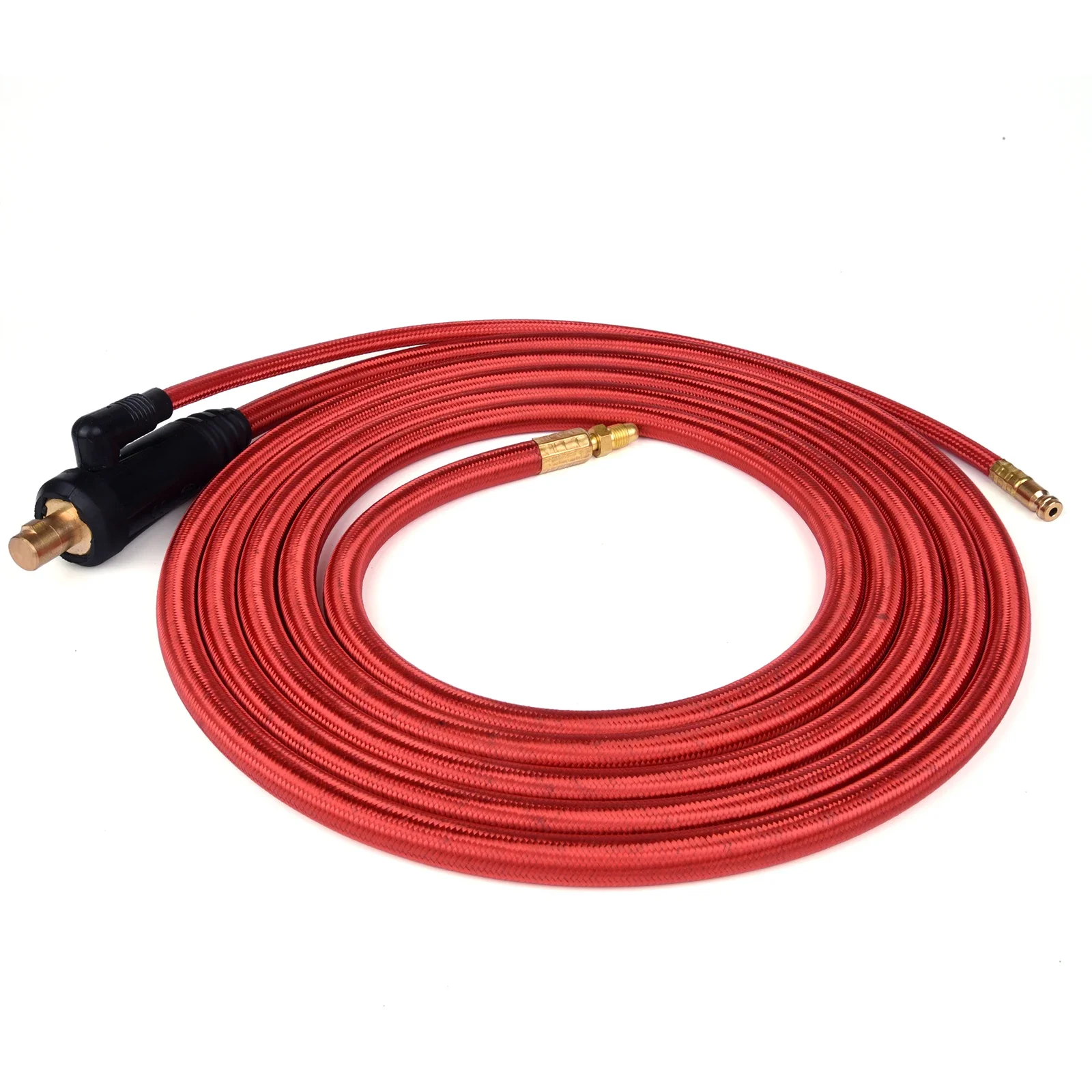 Welding Torch Welding Cable Connector 4/7m WP9 TIG Welding Torch Gas-Electric Integrated Red Rubber Hose Cable Wires 5/8 UNF Quick Connector 35-50 Euro Connecto