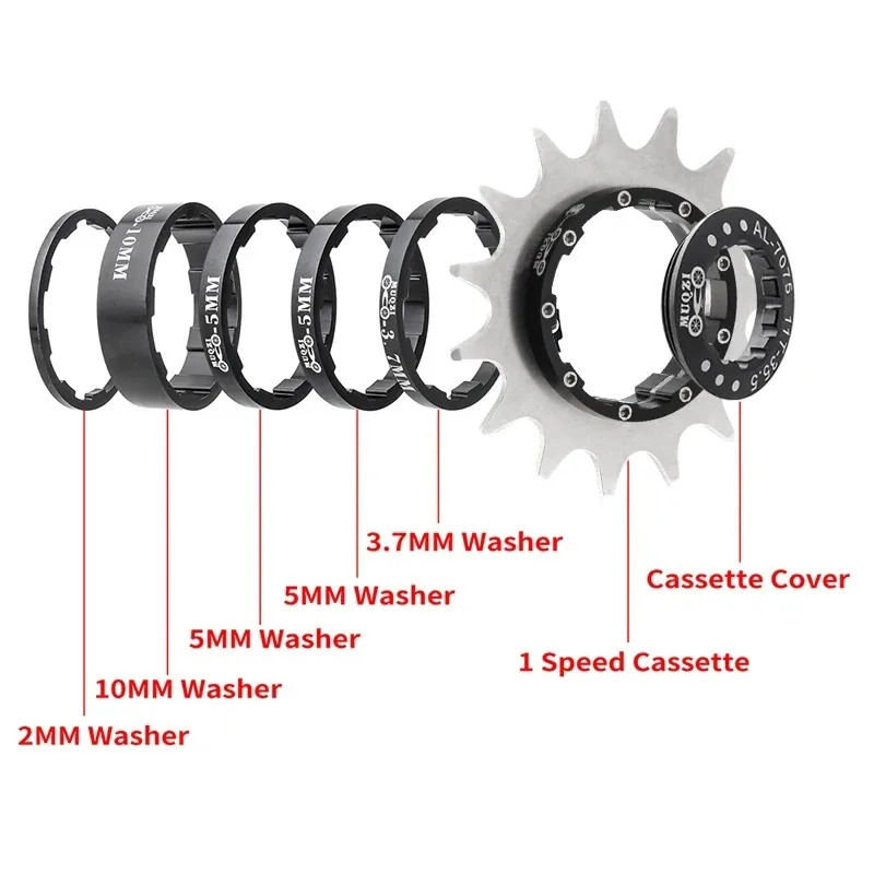 Bicycle Cassette 12-22T Single Speed Conversion Kit for Fixie/BMX Bike
