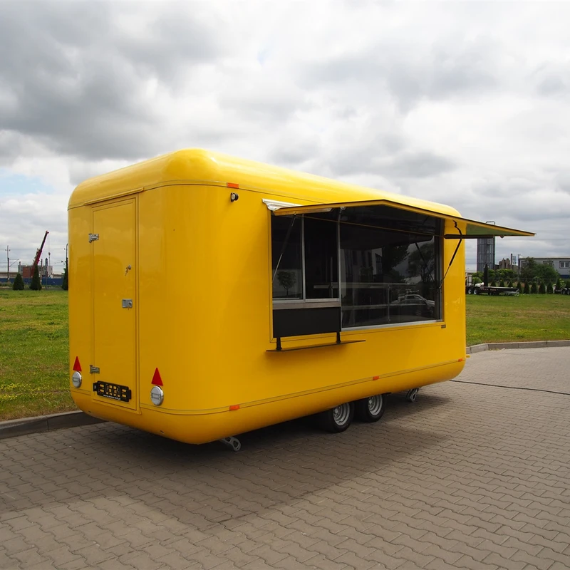 2023 Stainless Steel Food Trailer Mobile Food Truck Hot Dog Coffee Ice Cream Cart Fast Snack Vending kiosk