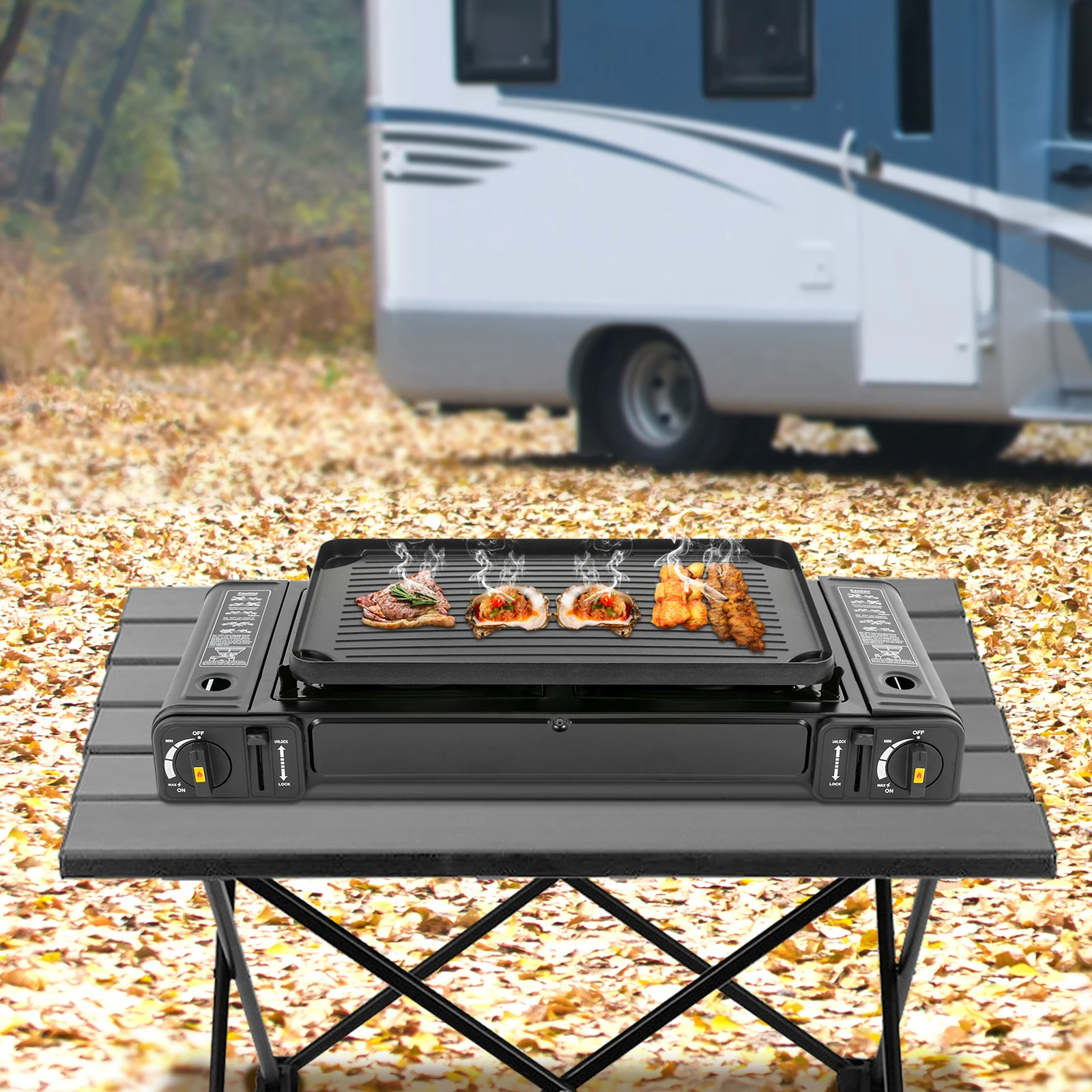 All-In-One 2 Burner Camping Stove