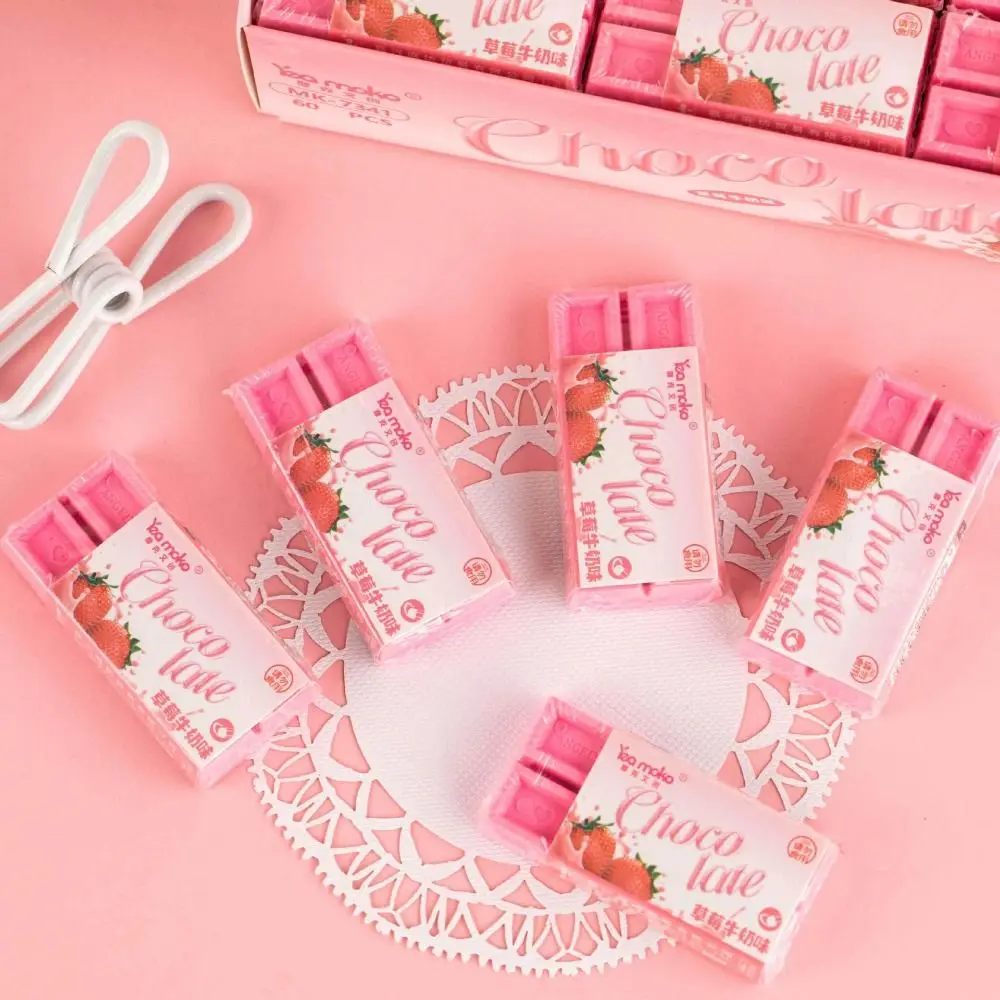 Scented Chocolate Eraser Stationery Kawaii Novelty Pencil Rubber Creative Cute Wiping Eraser Students 5