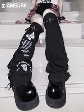

IAMSURE Gothic Character Printed Leg Warmers Dark Bandage Foot Cover Women Pile Pile Socks Summer Spring Streetwear Preppy Style