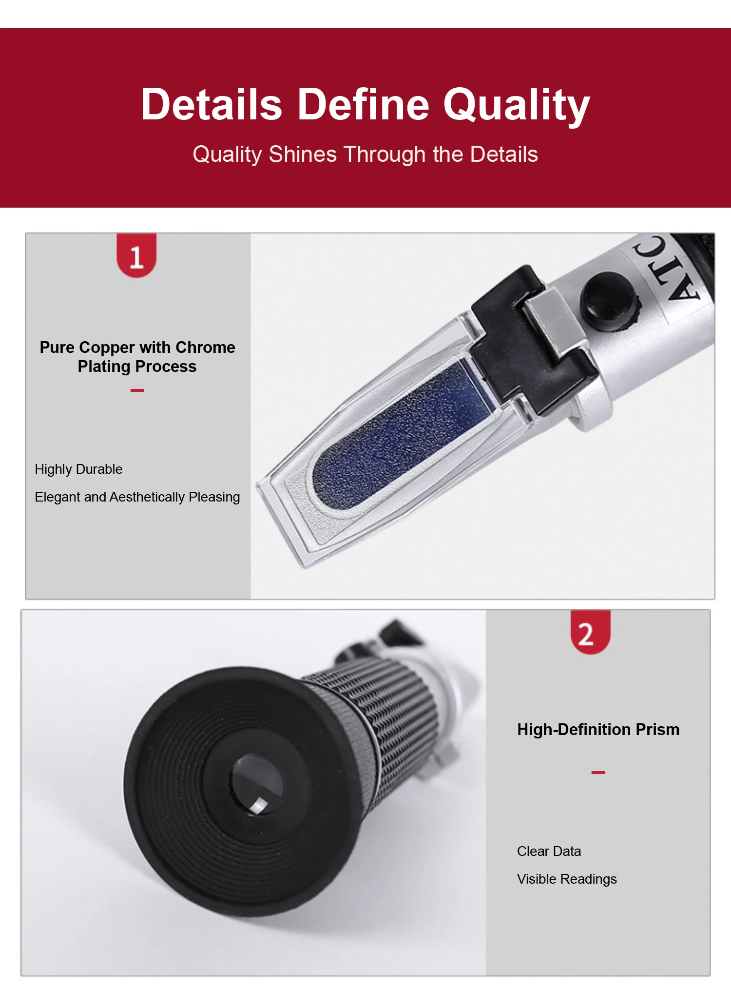 0‑90% ATC Handheld Refractometer Brix Alcohol Refractometer Portable Sugar Conte