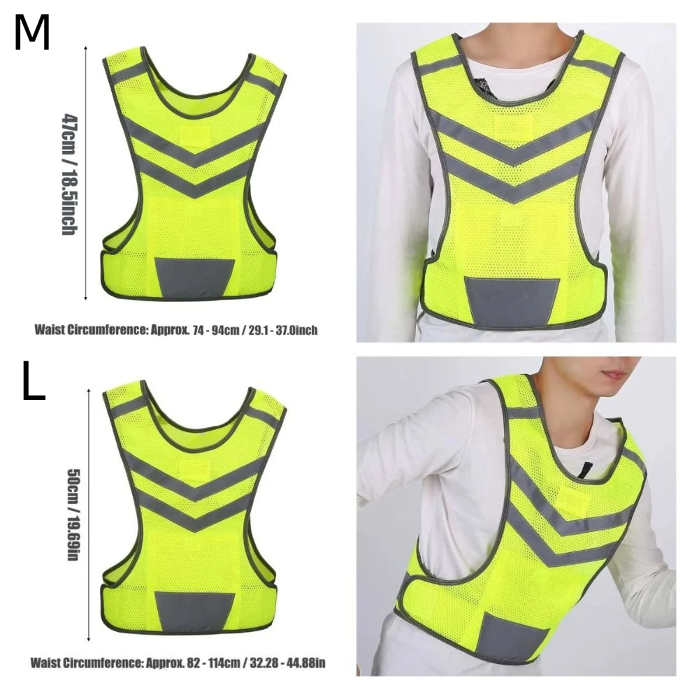 with Storage Bag Reflective Vest Night Warning Waterproof Reflective Safety Jacket Lightweight Adjustable