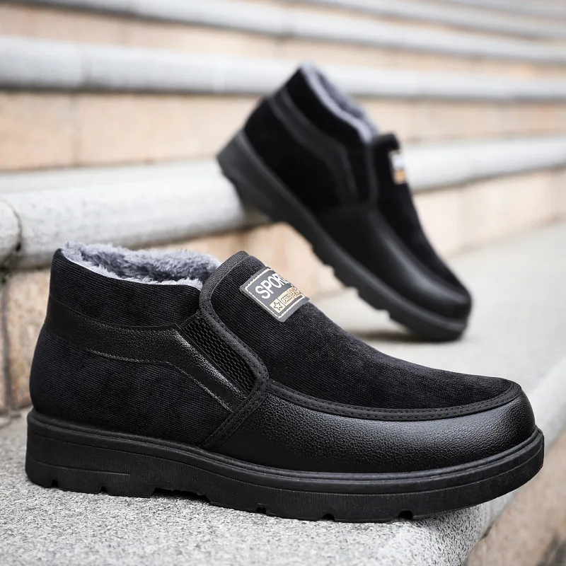 

Men's Warm Winter Boots Comfortable Man Casual Boots Middle-aged Soft Sole Anti-slip Mens Shoes Lightweight Zapatillas De Hombre