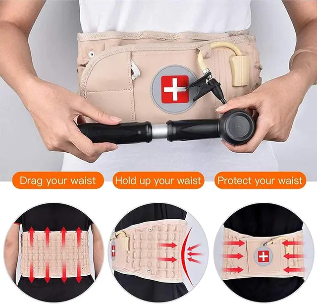 Inflatable waist belt lumbar disc herniation elderly traction belt supports lumbar decompression back pain belt 2
