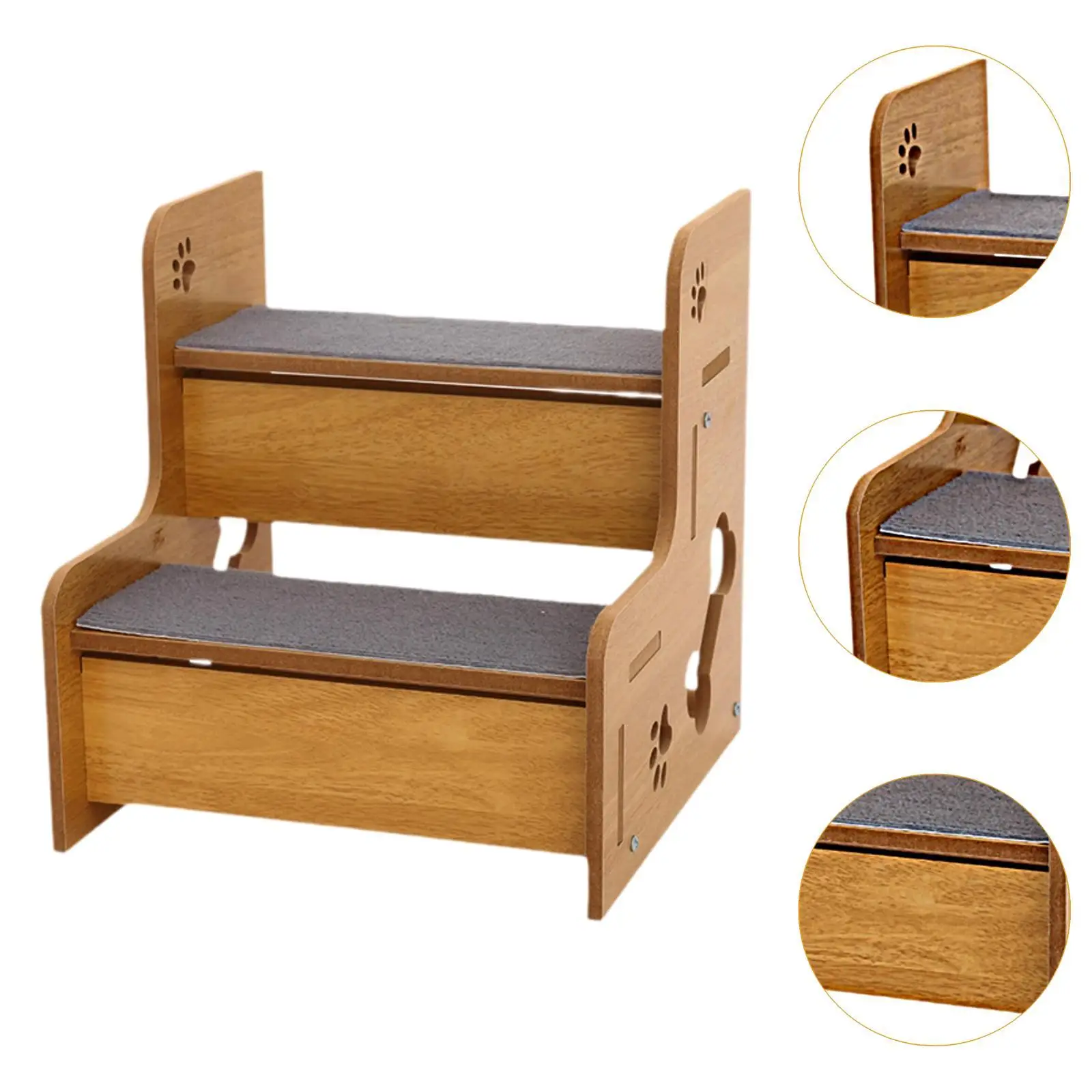 Wooden Pet Stairs Portable Sturdy Dog Ramps for Couches Window High Beds