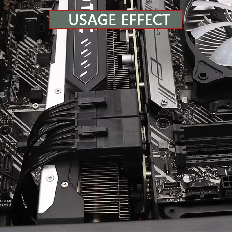Adaptador de Alimentação Pci-e Gpu 8pin Macho para 8pin Fêmea 90 Graus Angular Conector de Direção para Desktop pc Placa Gráfica - Imagem 2
