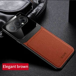 Luxury Acrylic Leather Phone Back Cover with Camera Protection - EUCAGR Edition for Honor 500 Smart (Brown)