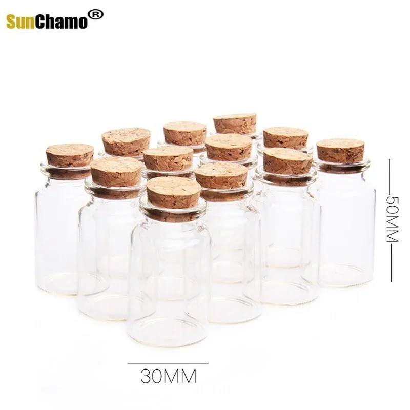 12pcs 30x50mm Kakou Flower Tea Bottle Gold Bean Split Bottle Candy Dry Flower Display Jewelry Storage