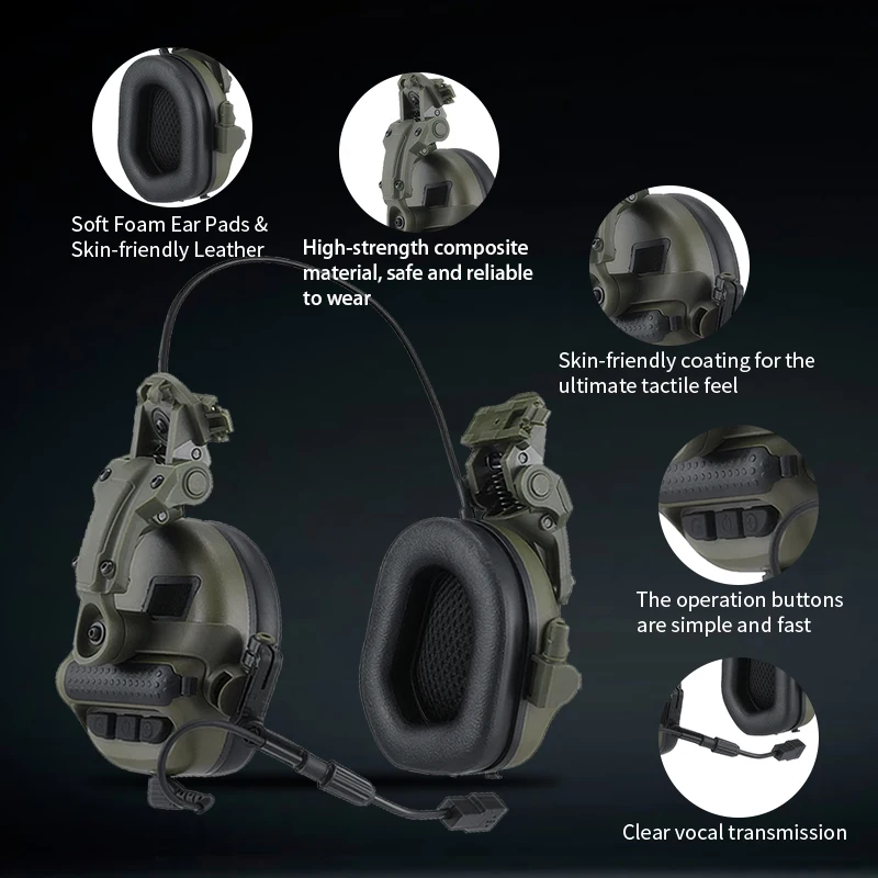 Electronic Earmuffs Tactical Headset Noise Cancelling Headphones Shooting Hunting Active Noise Reduction for ARM NEXT F30