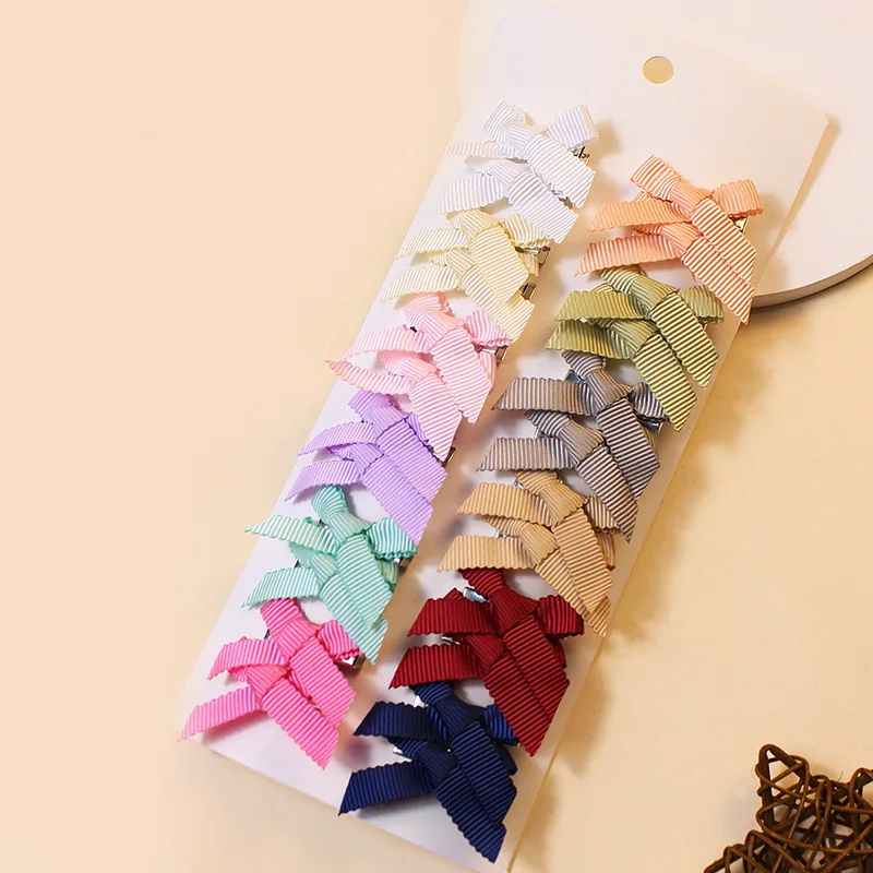 

24Pcs/Set Cute Bows Baby Hair Clips Solid Color Plaid Bowknot Girls Hairpins Children Barrettes Kids Hair Accessories